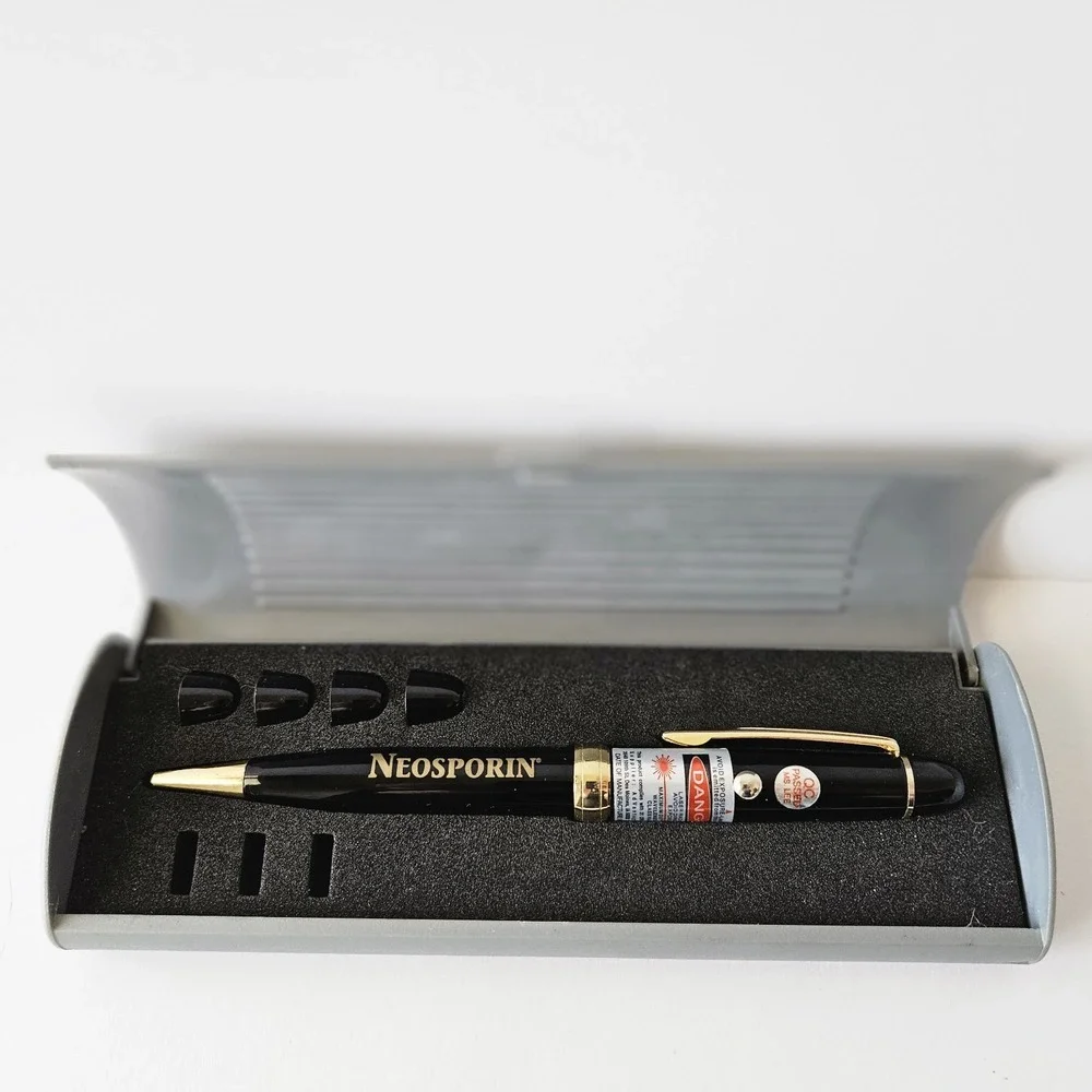 RARE Benadryl Neosporin Pharma Drug Rep Pen Laser Light Pointer W Case *AS IS*
